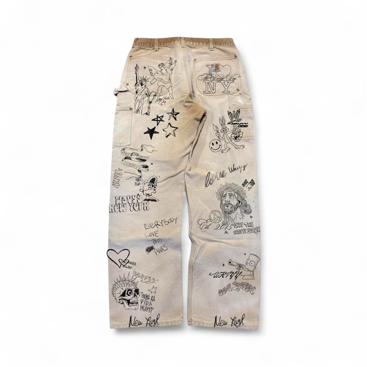 パンツ open Yy KNEE VELCRO GRAFFITI PANTS Graffiti Carpenter Pants | Wavyy New York – WavyyNewYork