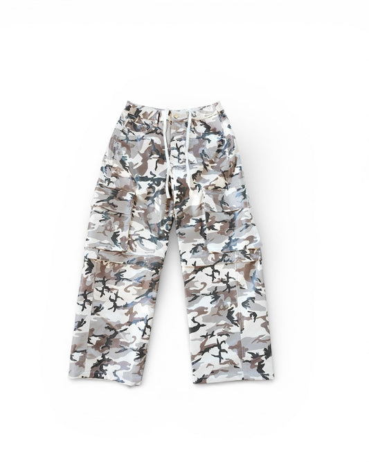 Snow Camo Leather Cargos
